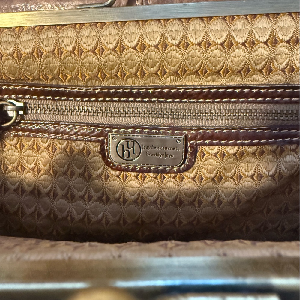 Vintage Brown and Tan Woven Satchel - Picture 4 of 5